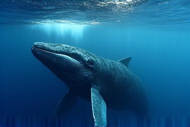 An underwater photograph of a humpback whale, symbolizing cetacean behavioral research facilitated by unobtrusive technology.